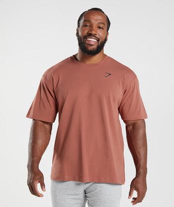 Gymshark Essential Oversized T Shirts Herr Rosa Bruna | SE 3793AHK
